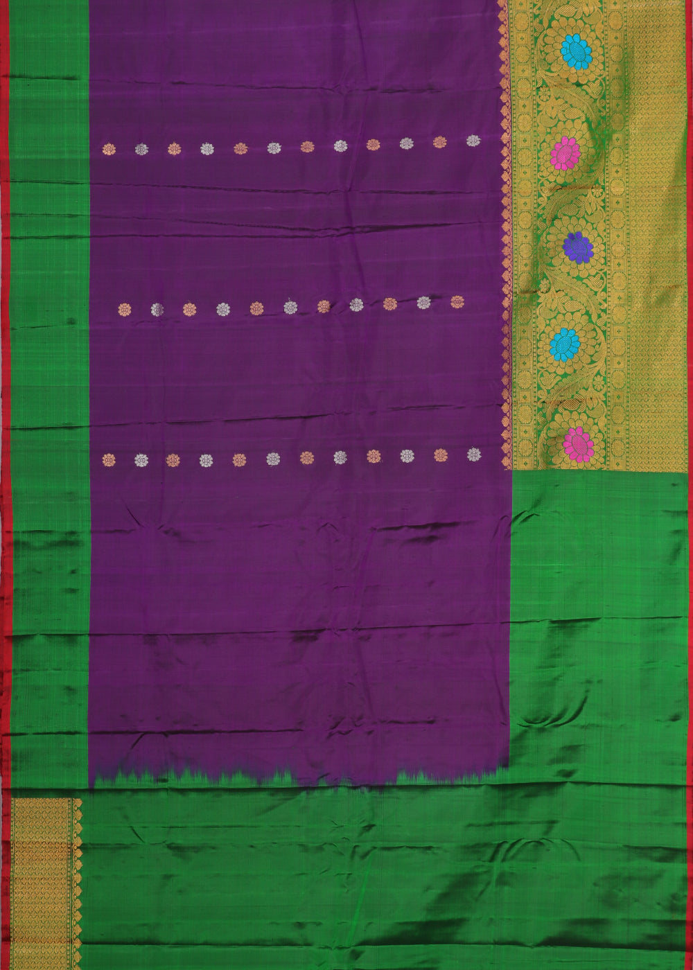 Lollipop violet color handloom Gadwal Silk saree