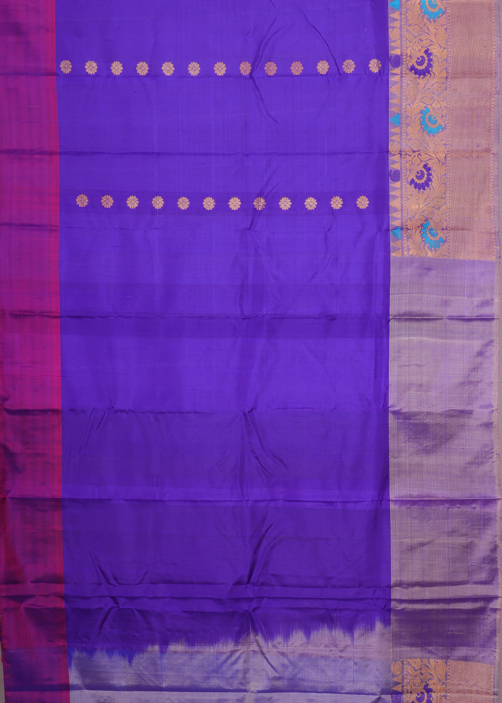 Blue color handloom Gadwal Silk saree