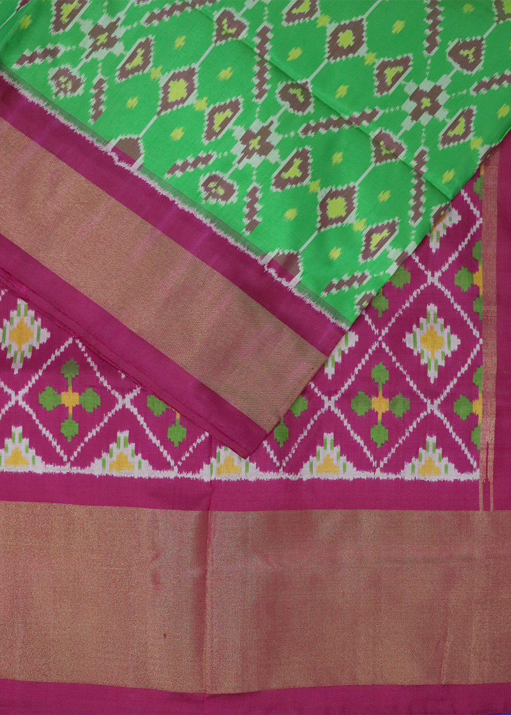 Green color handloom rajkot silk saree