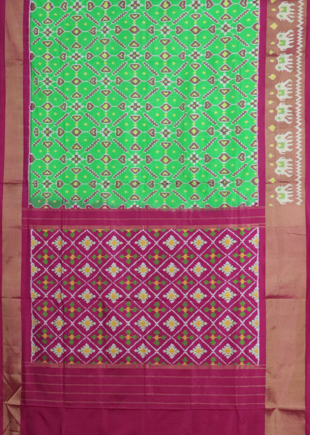 Green color handloom rajkot silk saree