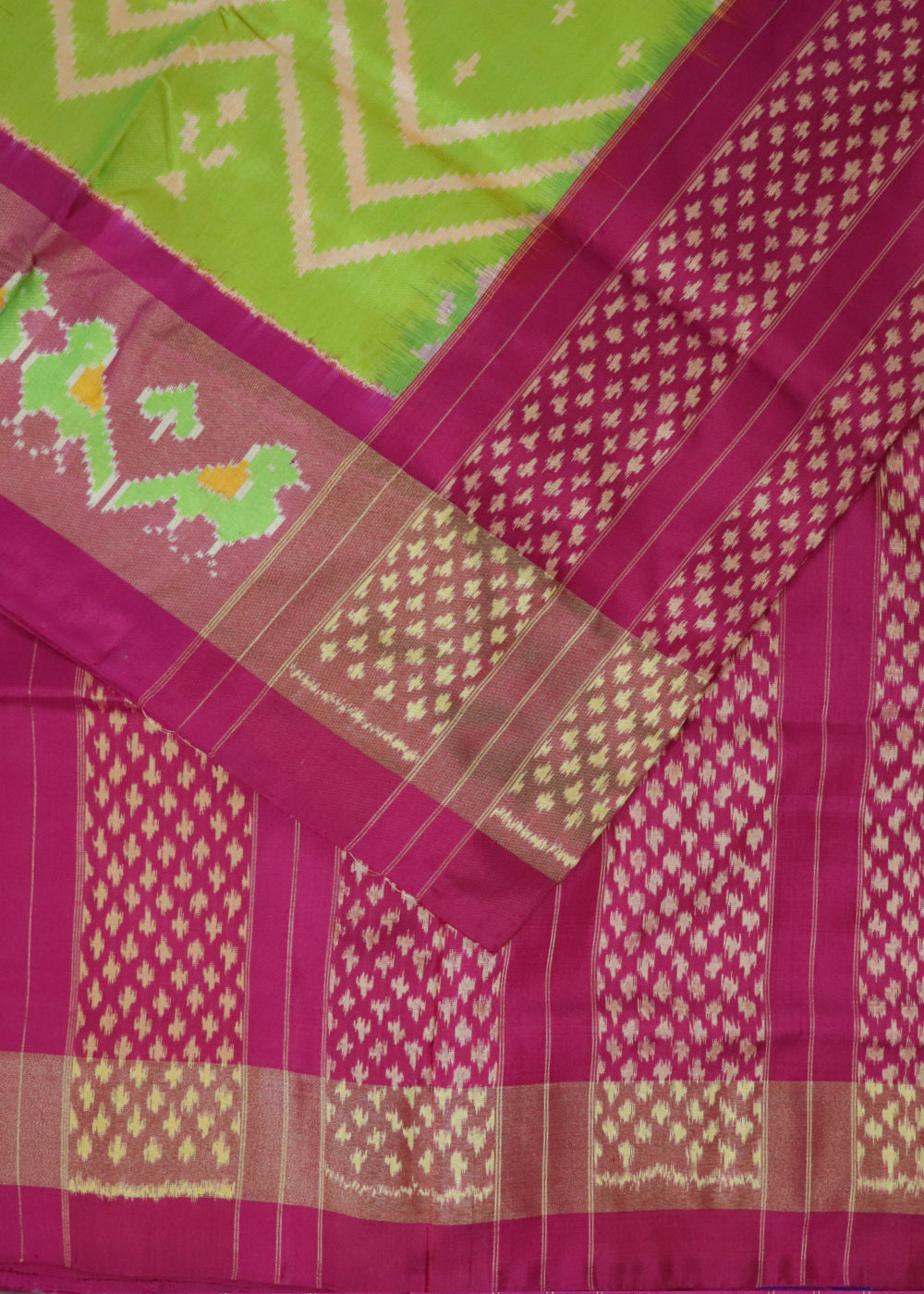 Green shade color handloom rajkot silk saree