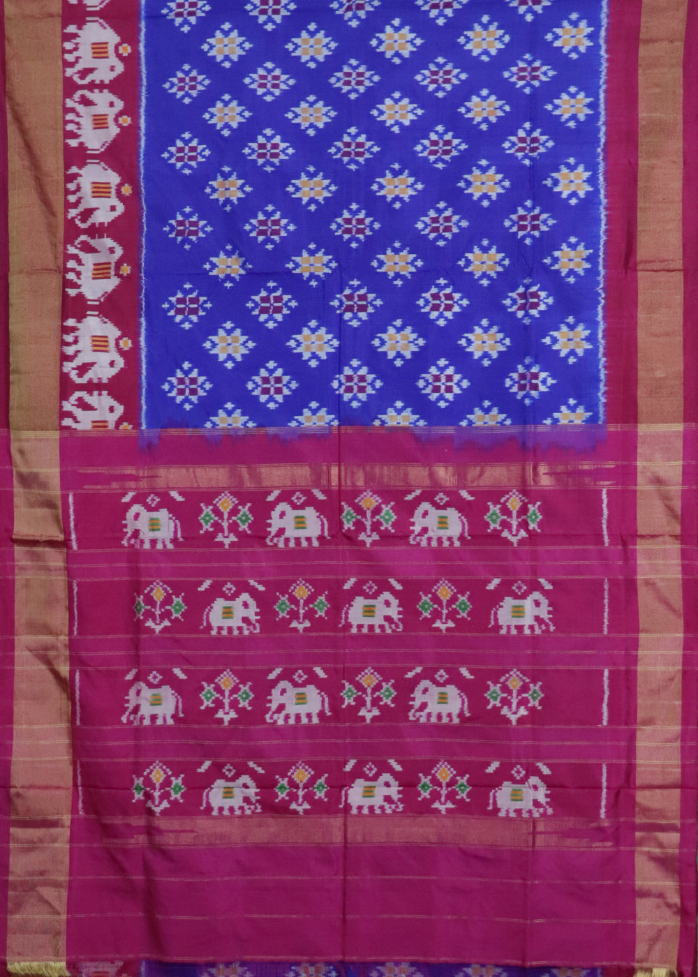 Blue color handloom rajkot silk saree