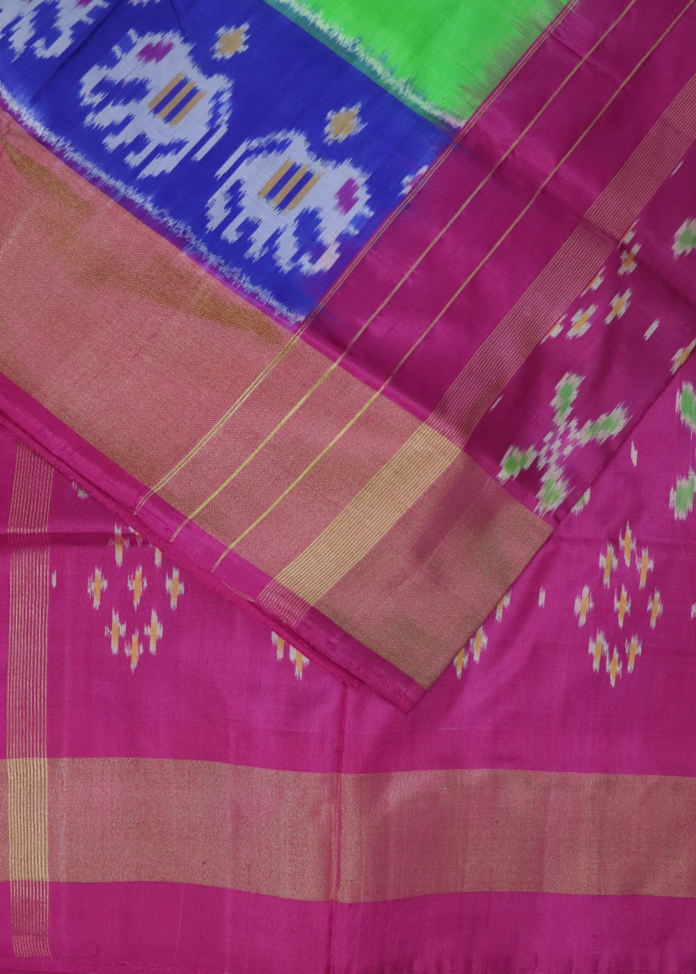 Green color handloom rajkot silk saree