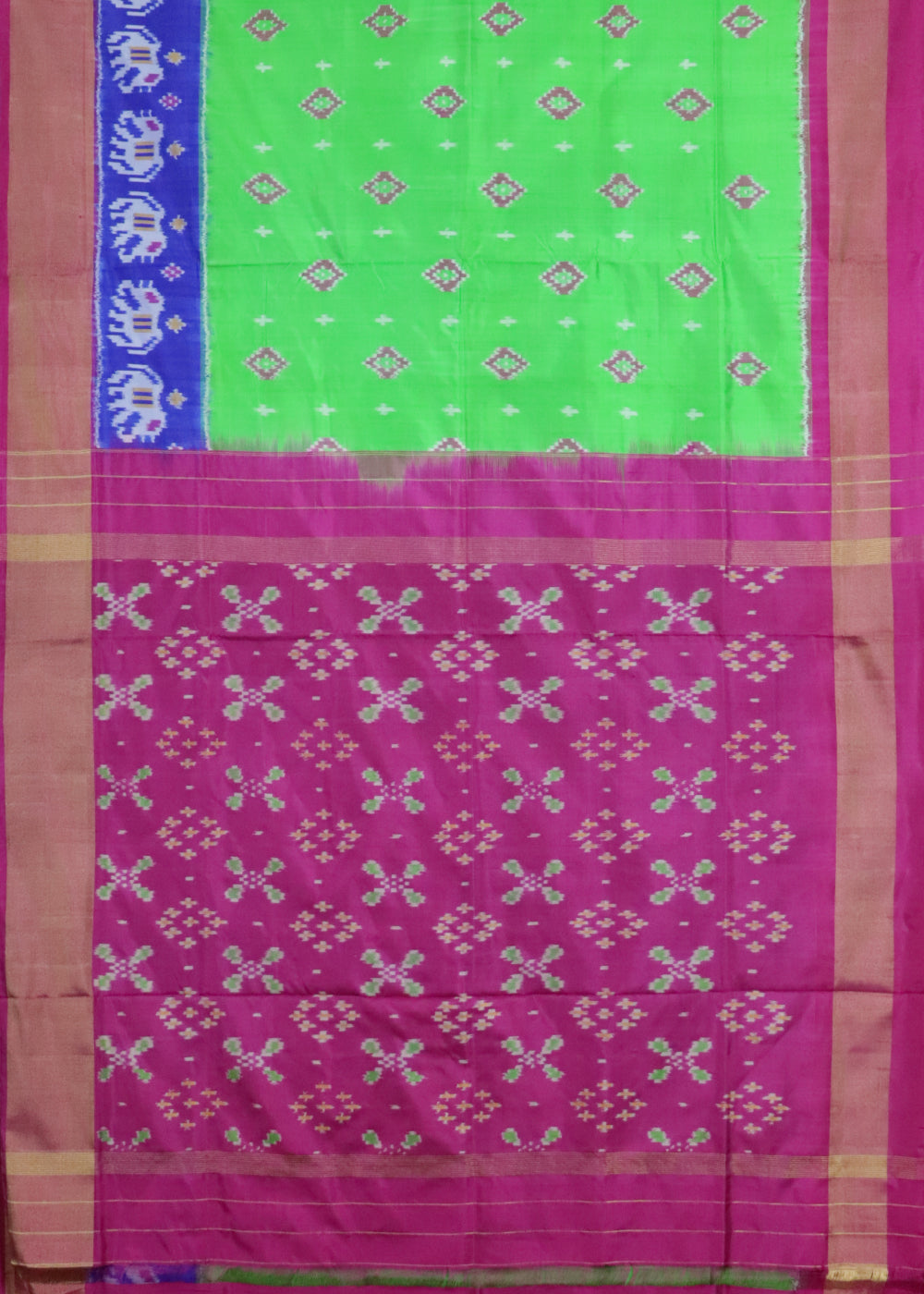 Green color handloom rajkot silk saree