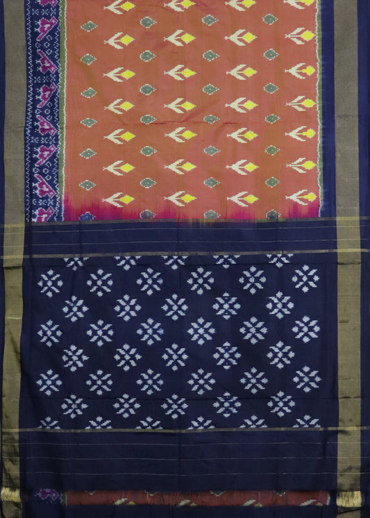 Multi-shade color handloom rajkot silk saree