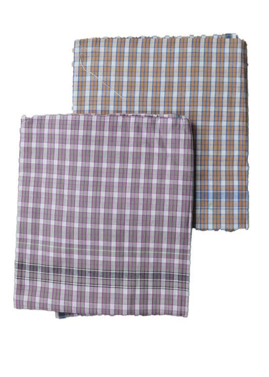 Handwoven colour check lungies (Pack of 2)