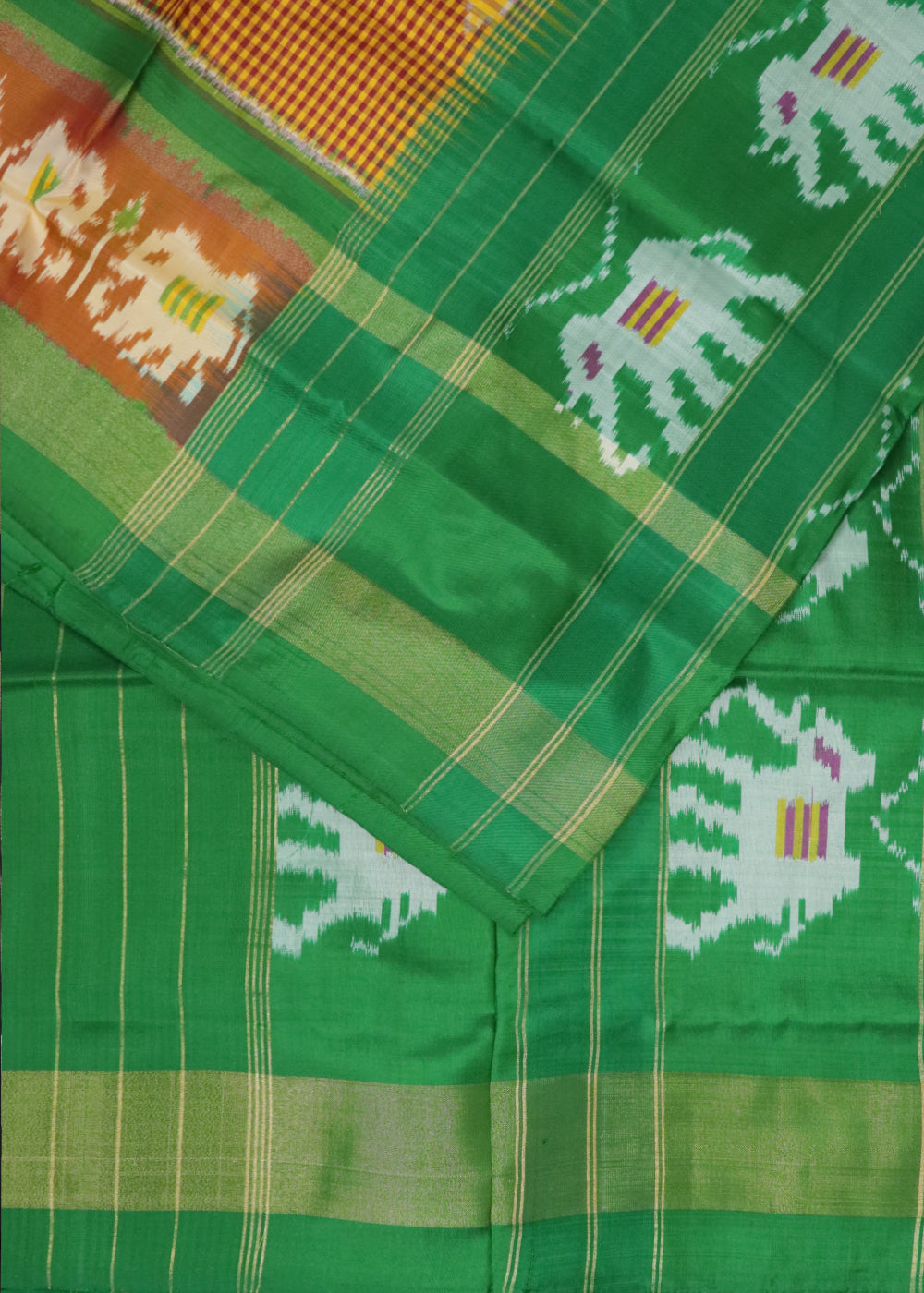 Multi-color handloom rajkot silk saree