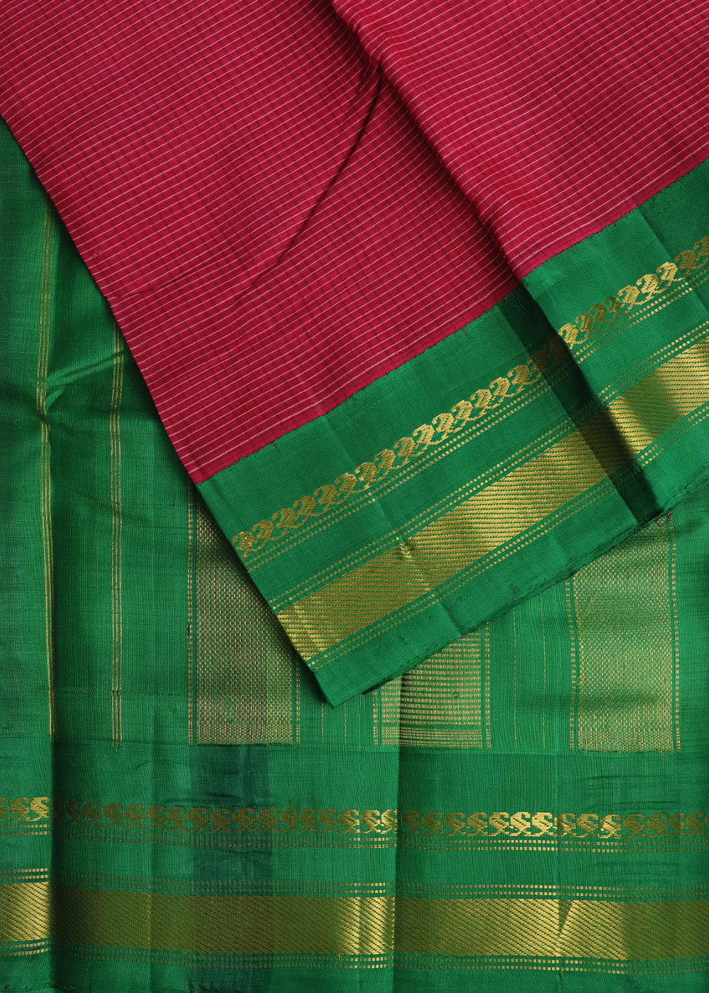 Maroon red color Gadwal cotton saree