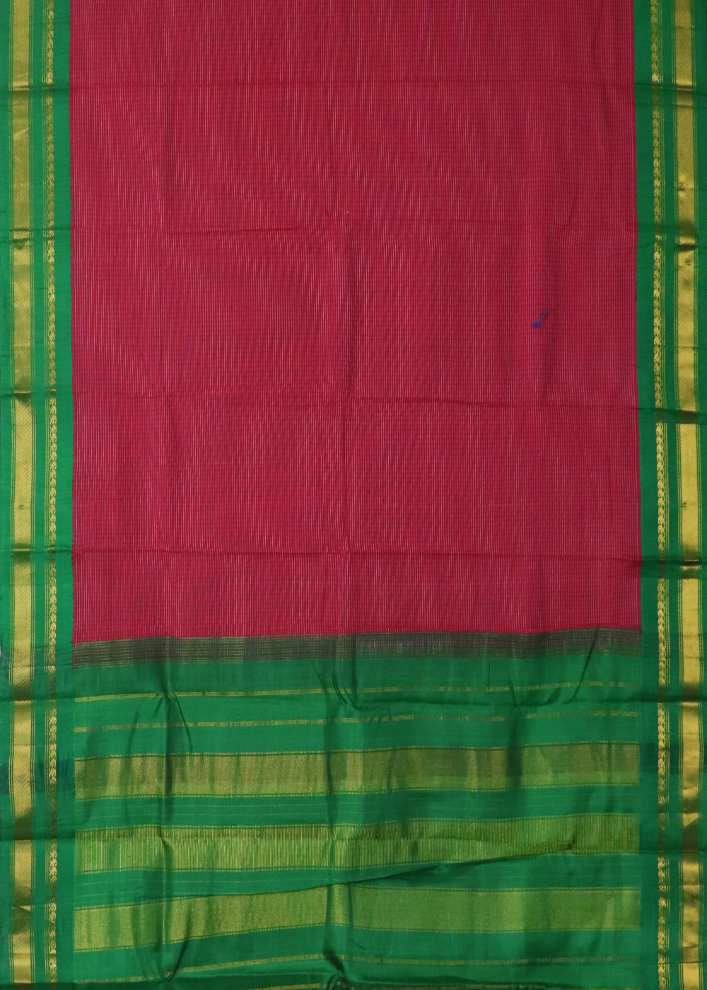 Maroon red color Gadwal cotton saree