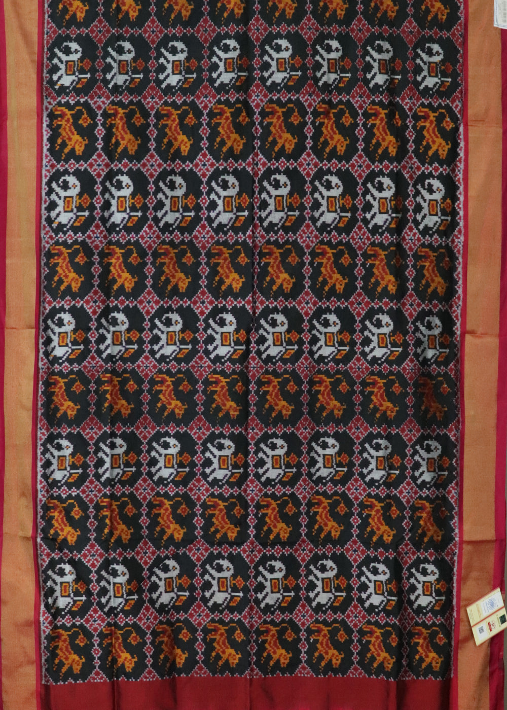 Black color handloom rajkot silk saree