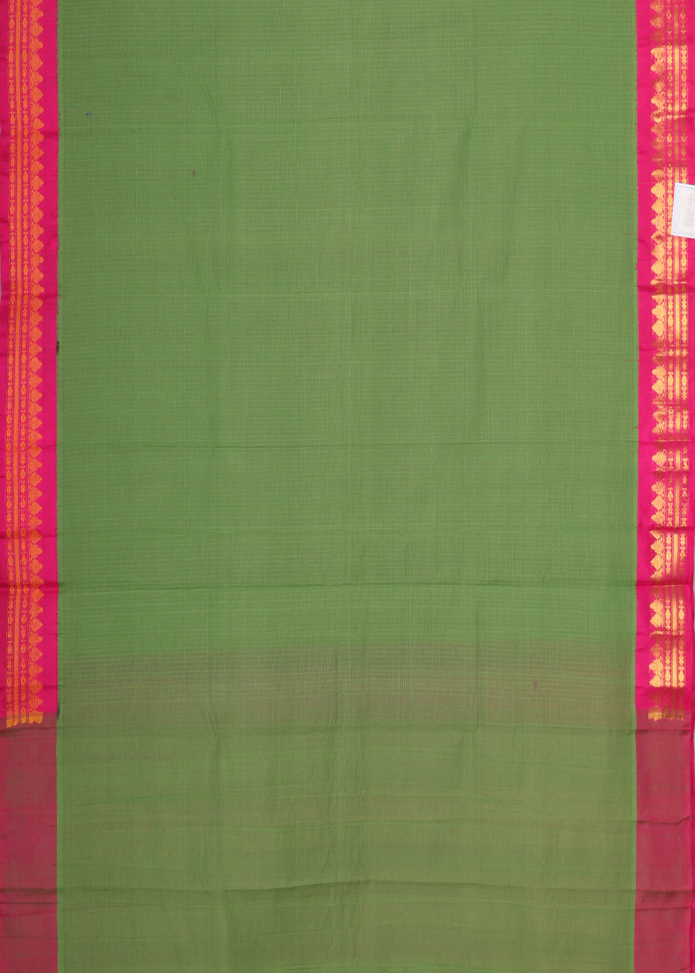 Fern green color Gadwal cotton saree