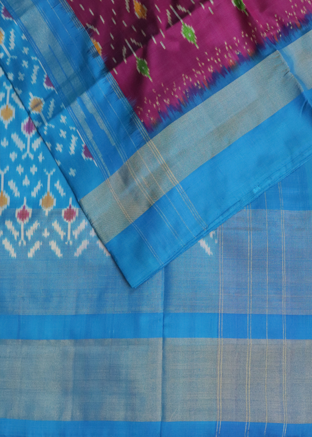 Byzantine violet color handloom rajkot silk saree