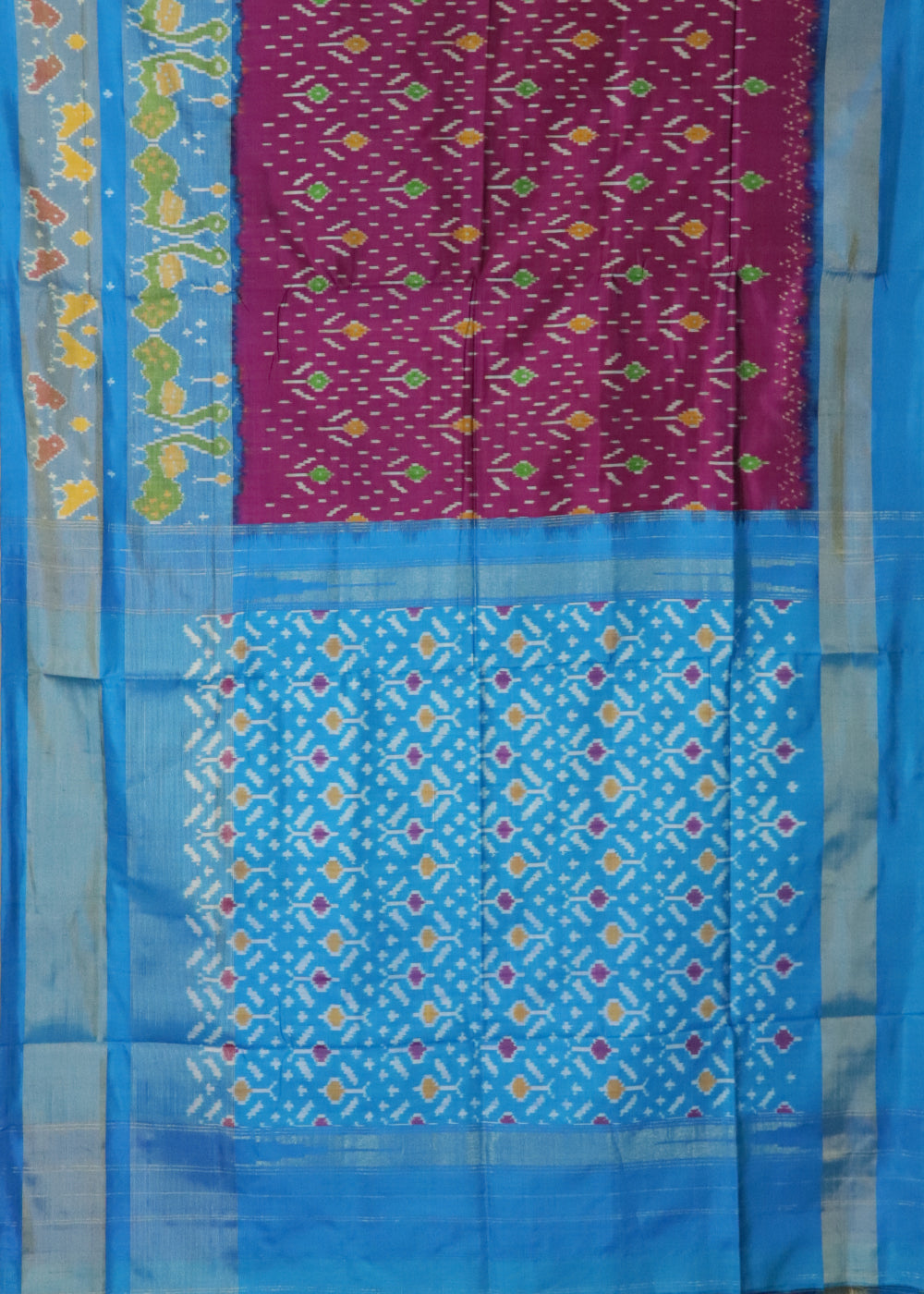 Byzantine violet color handloom rajkot silk saree