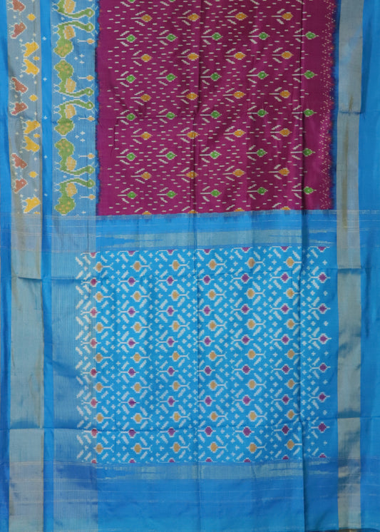 Byzantine violet color handloom rajkot silk saree