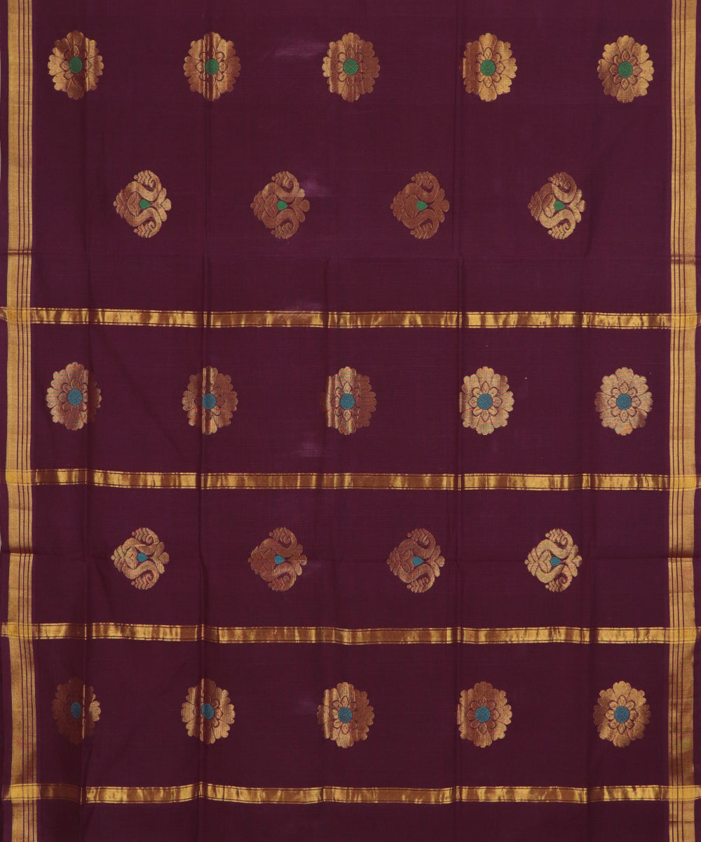 Barn red handloom Rajahmundry fancy cotton saree