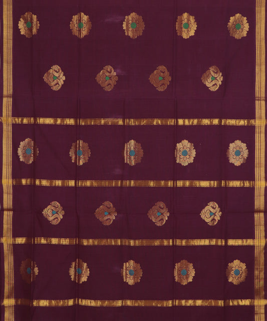 Barn red handloom Rajahmundry fancy cotton saree