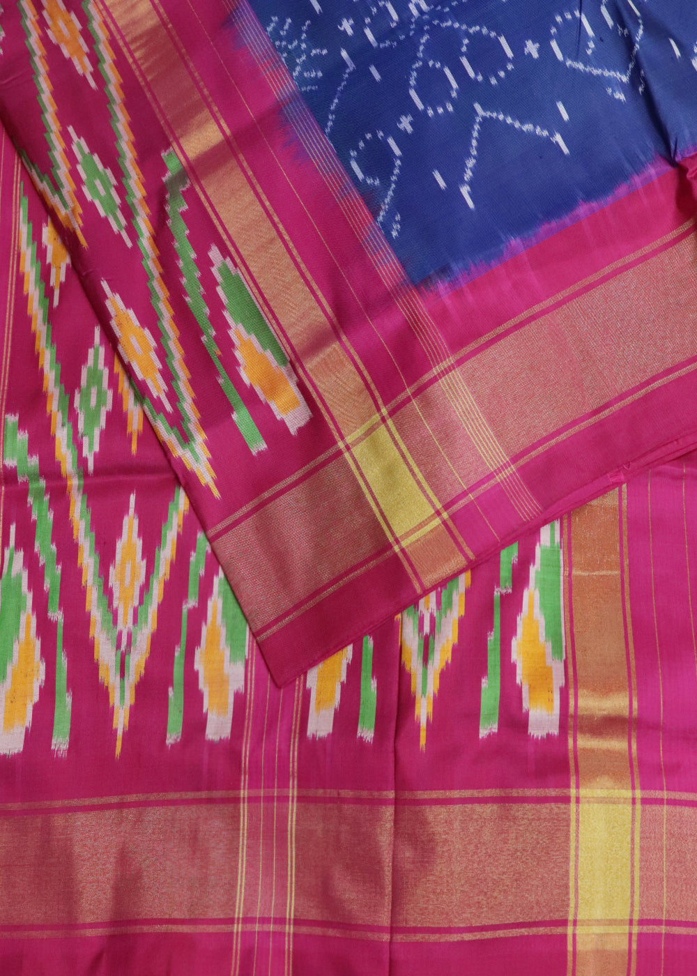 Space blue color handloom rajkot silk saree