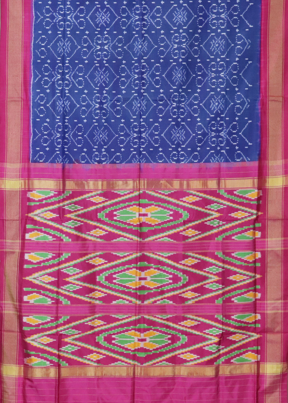 Space blue color handloom rajkot silk saree