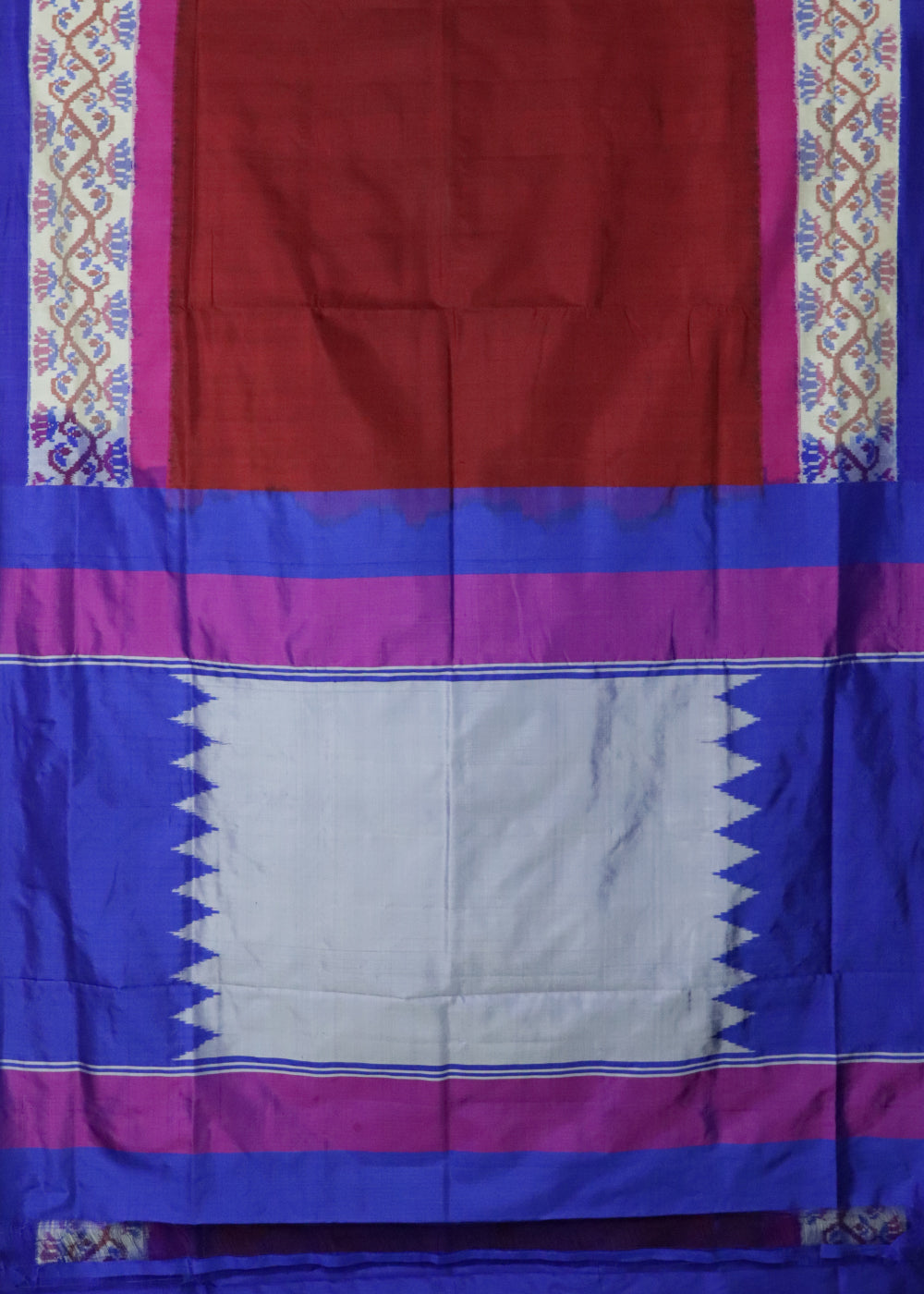 Maroon shade color handloom rajkot silk saree