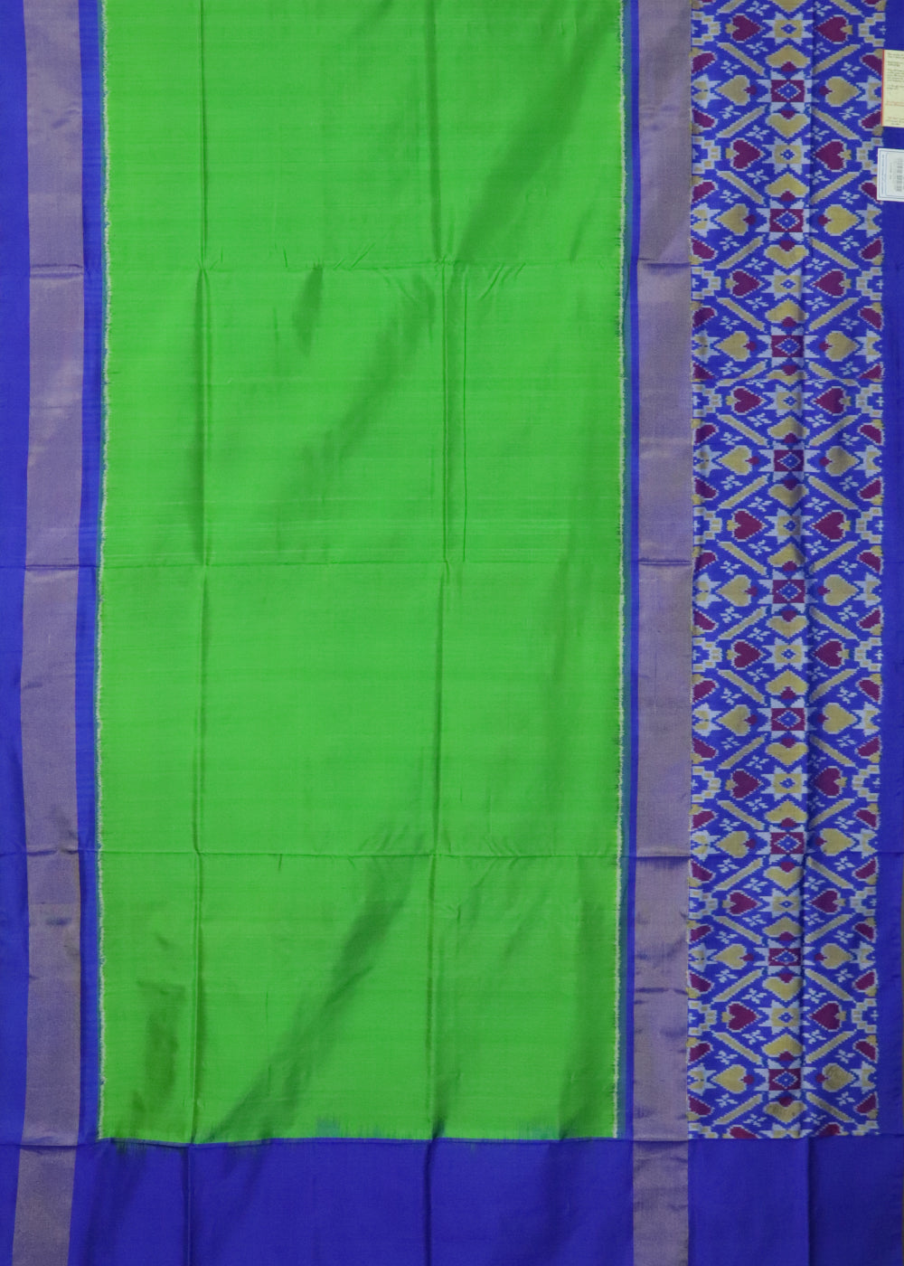 Kelly green color handloom rajkot silk saree