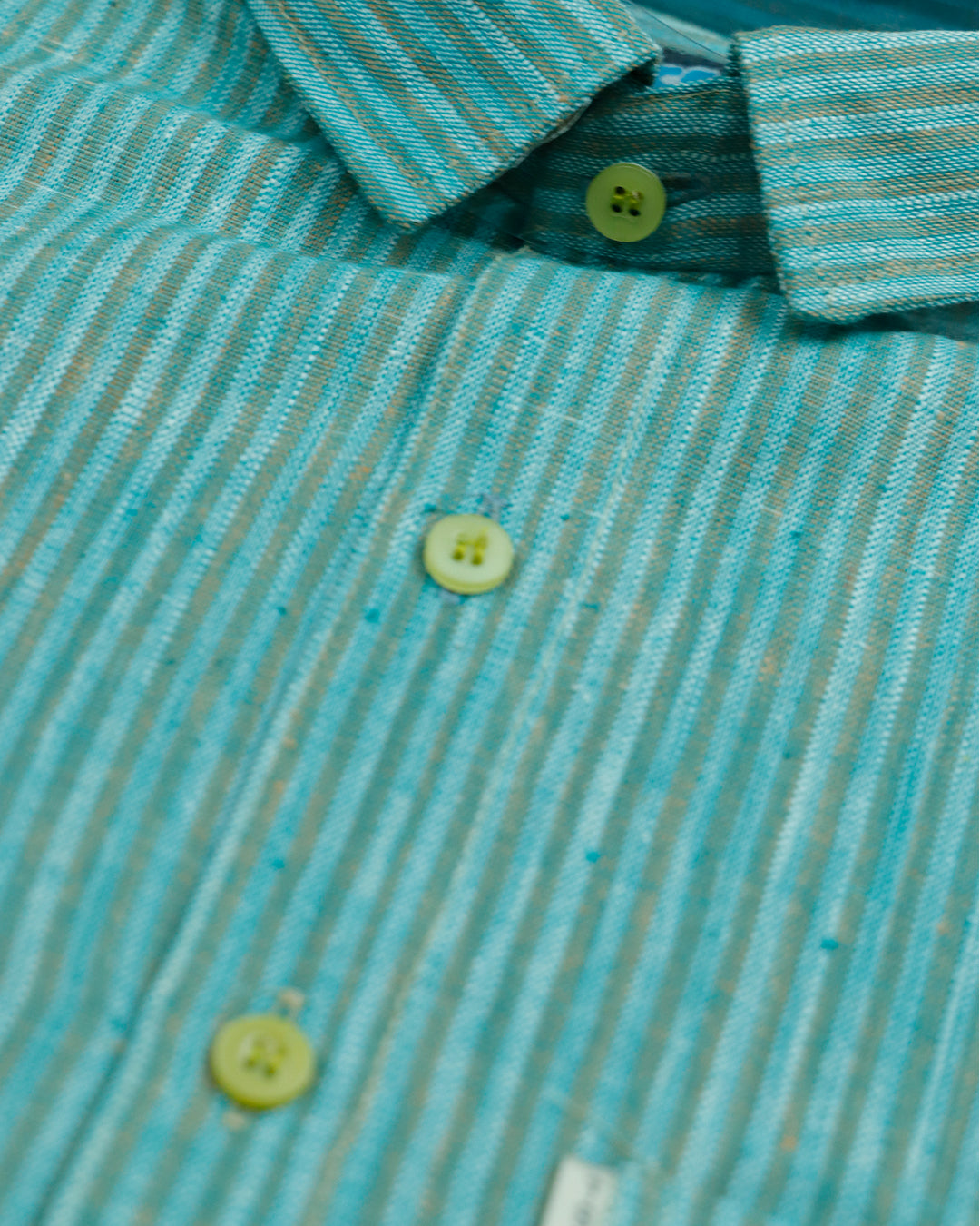 Turkish blue color handwoven khadi shirt