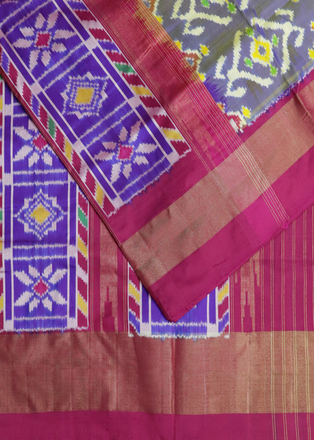 Multi-shade color handloom rajkot silk saree