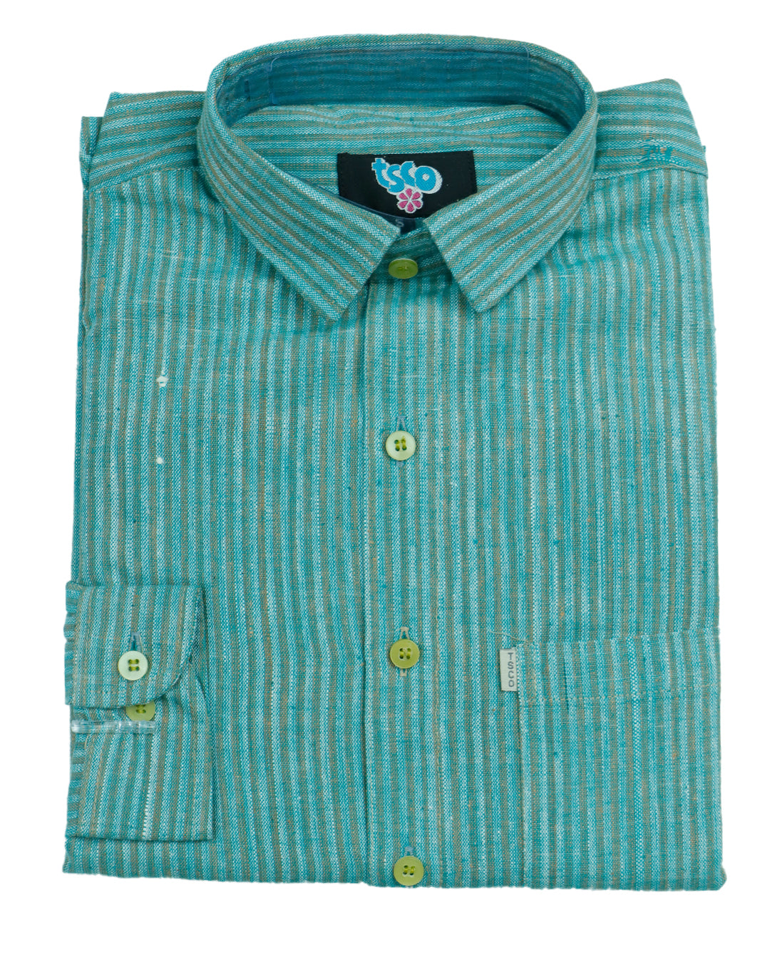 Turkish blue color handwoven khadi shirt