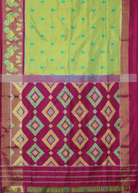 Sage green handloom rajkot silk saree