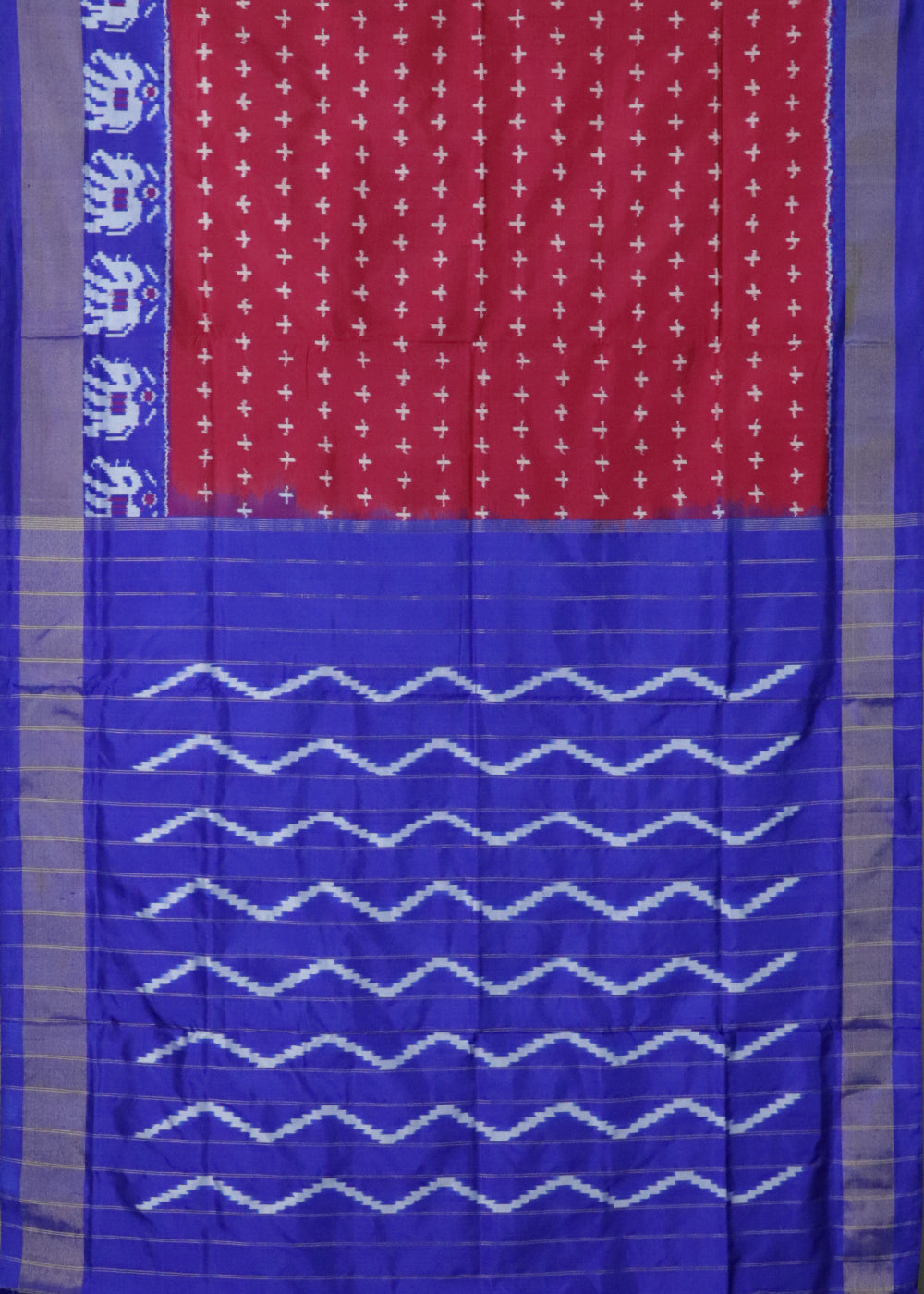 U.S. Flag red shade color handloom rajkot silk saree