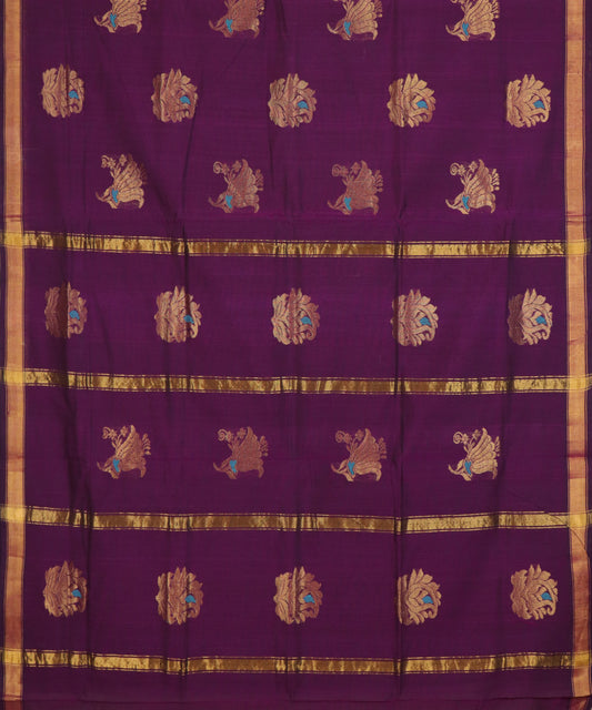 Byzantine violet handloom Rajahmundry fancy cotton saree