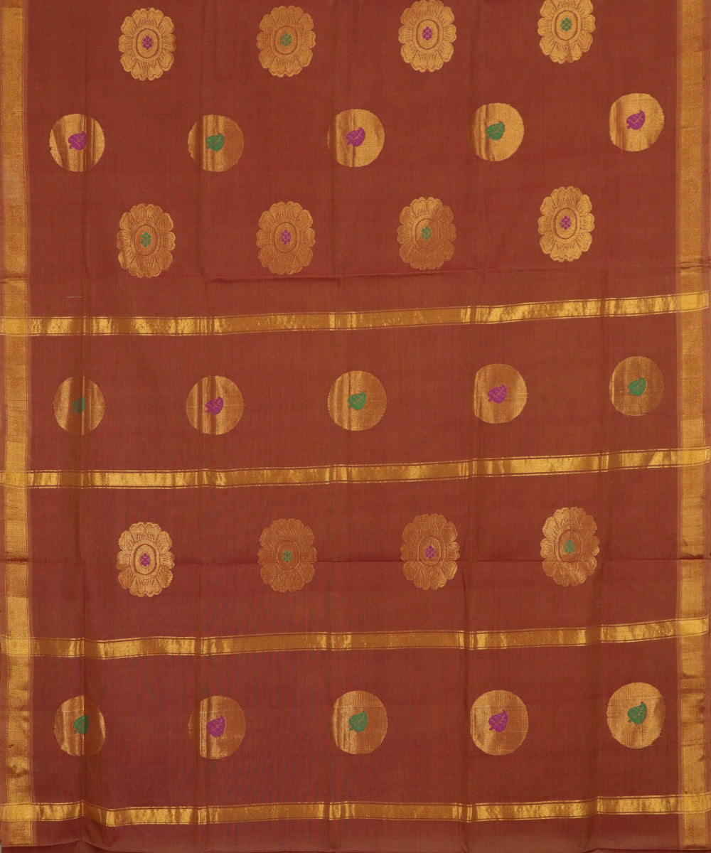 Amber orange handloom Rajahmundry fancy cotton saree