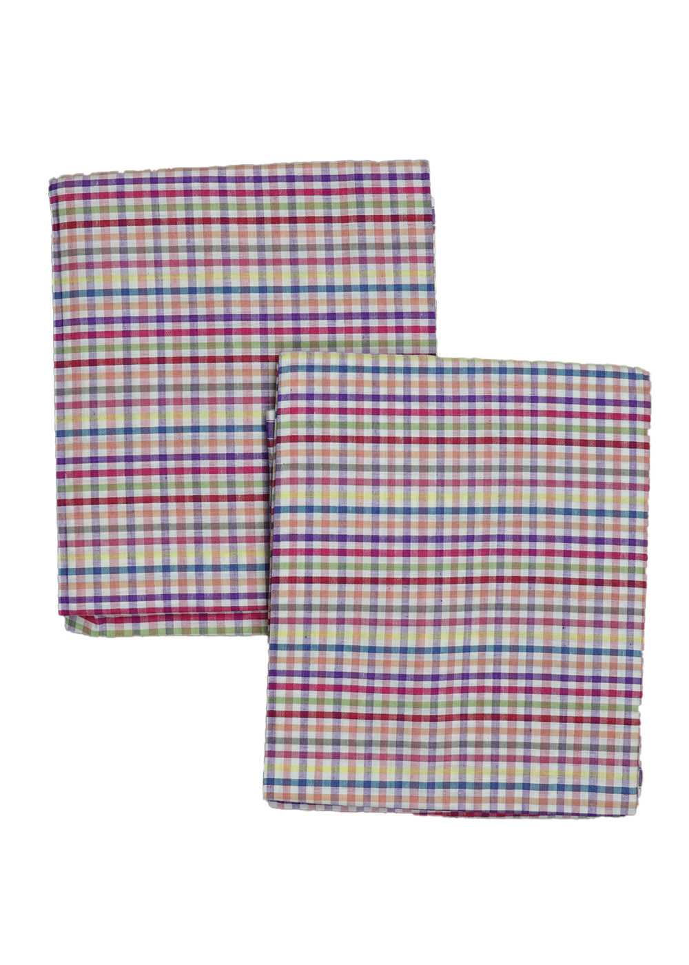 Handwoven colour check lungies (Pack of 2)