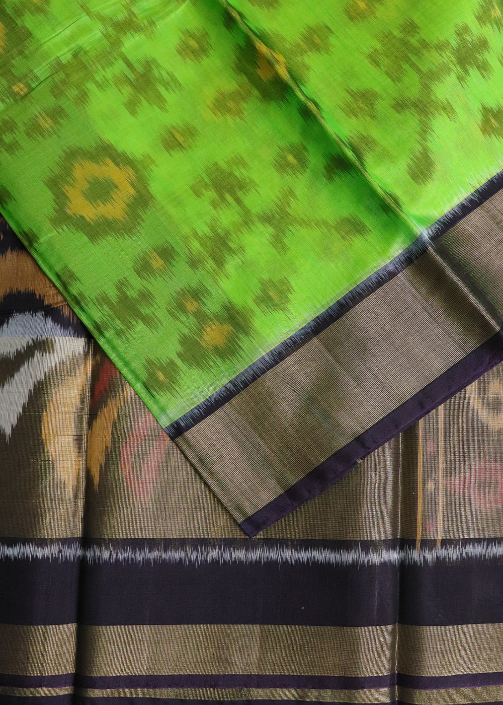 Green color handloom pochampally sico saree