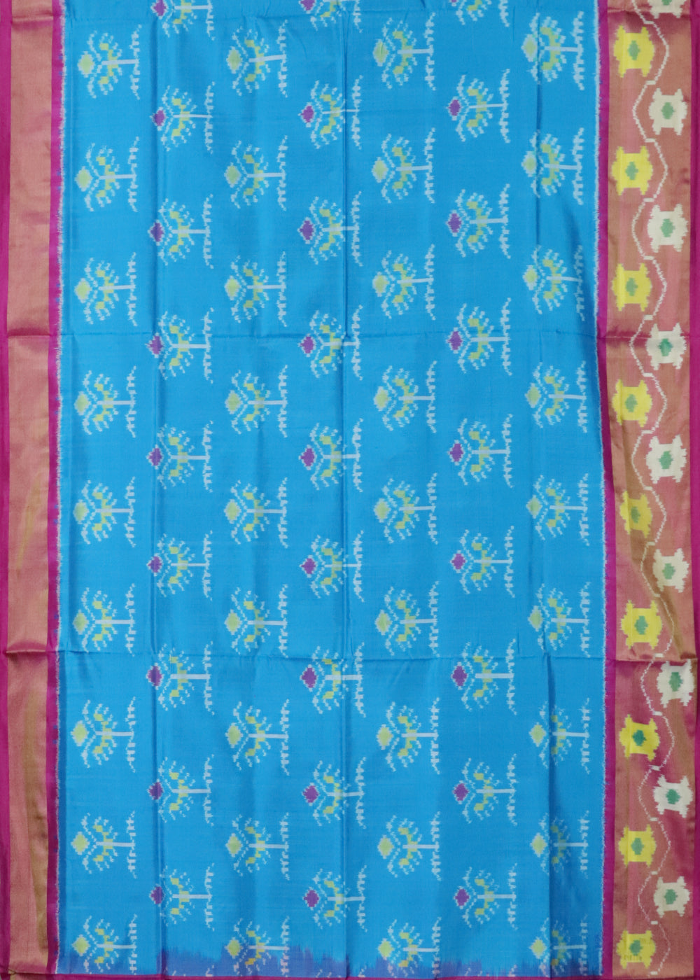 Azure blue color handloom rajkot silk saree