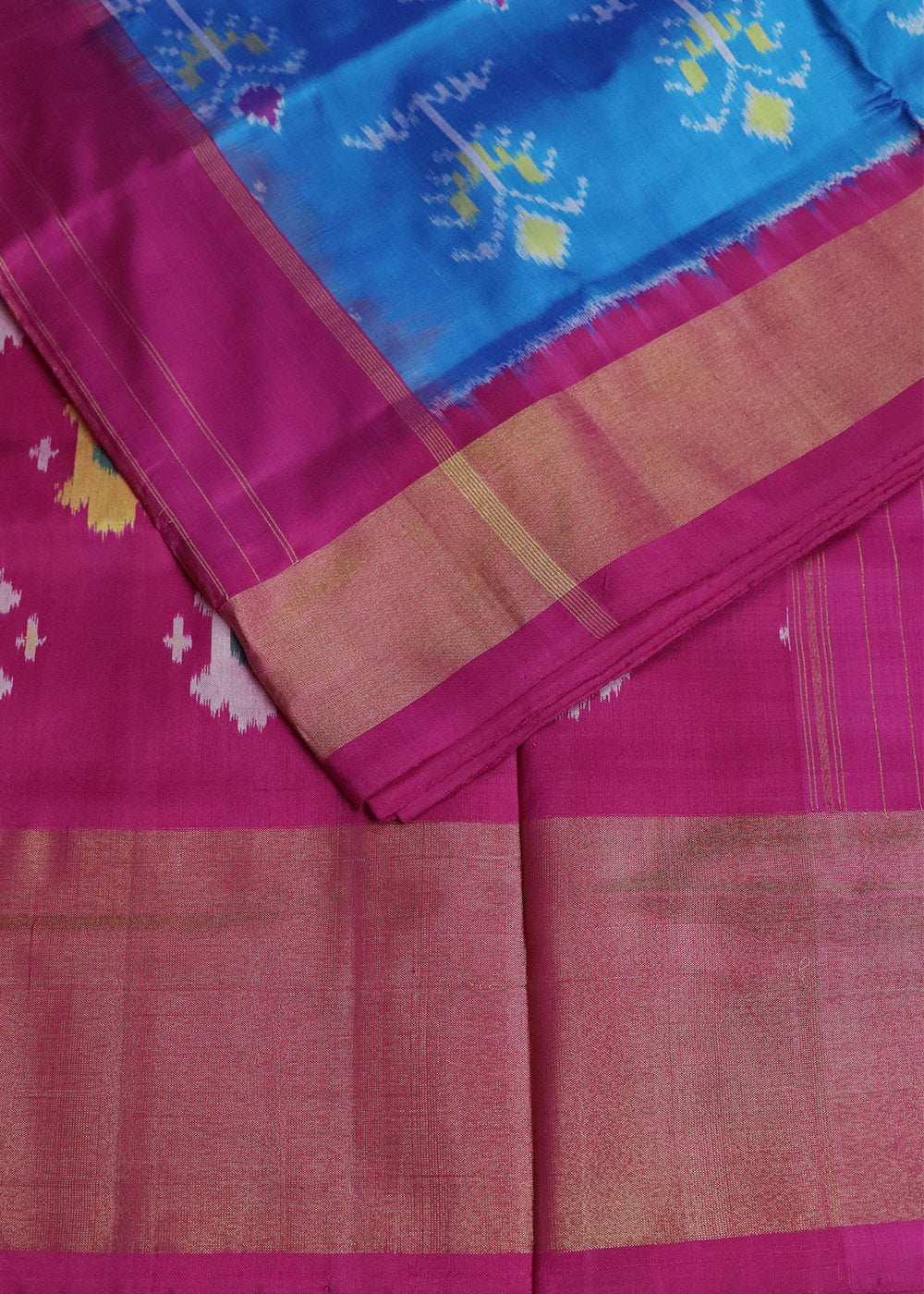 Azure blue color handloom rajkot silk saree