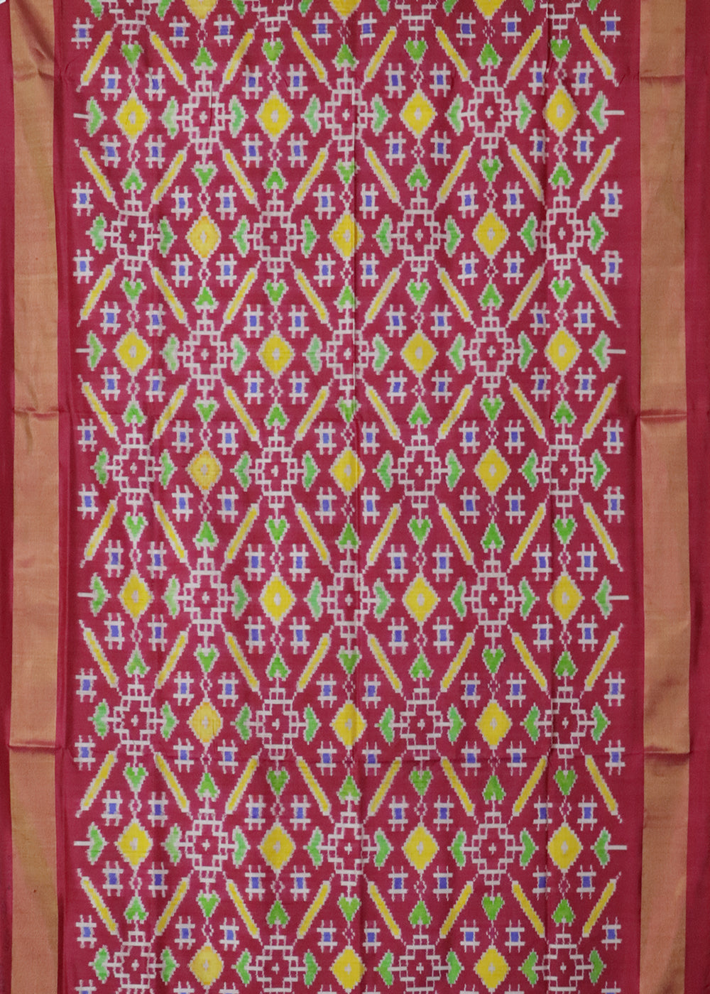 Maroon red color handloom rajkot silk saree