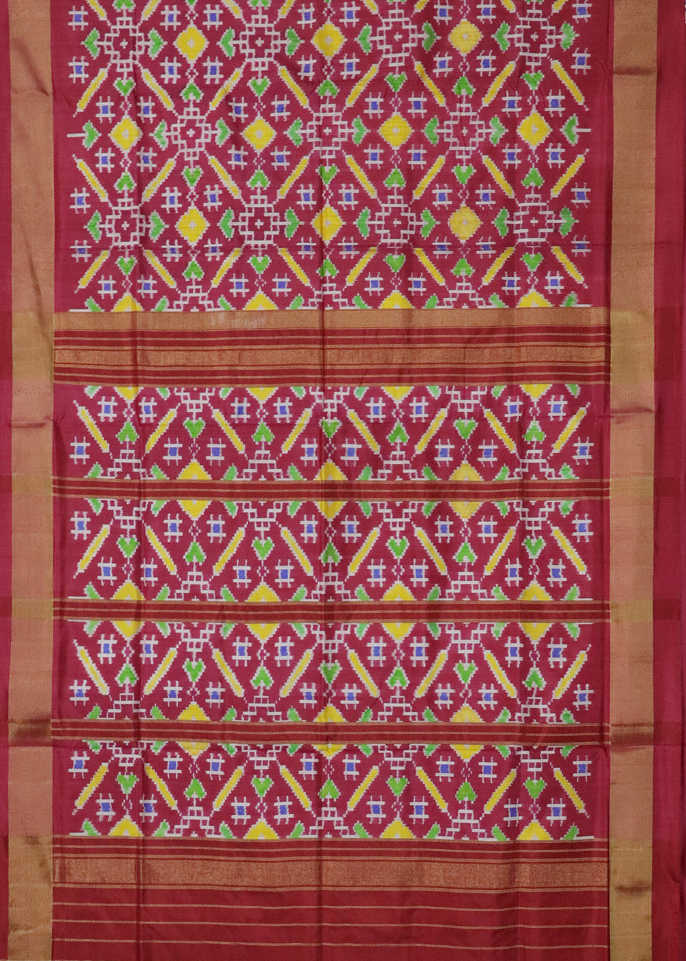 Maroon red color handloom rajkot silk saree