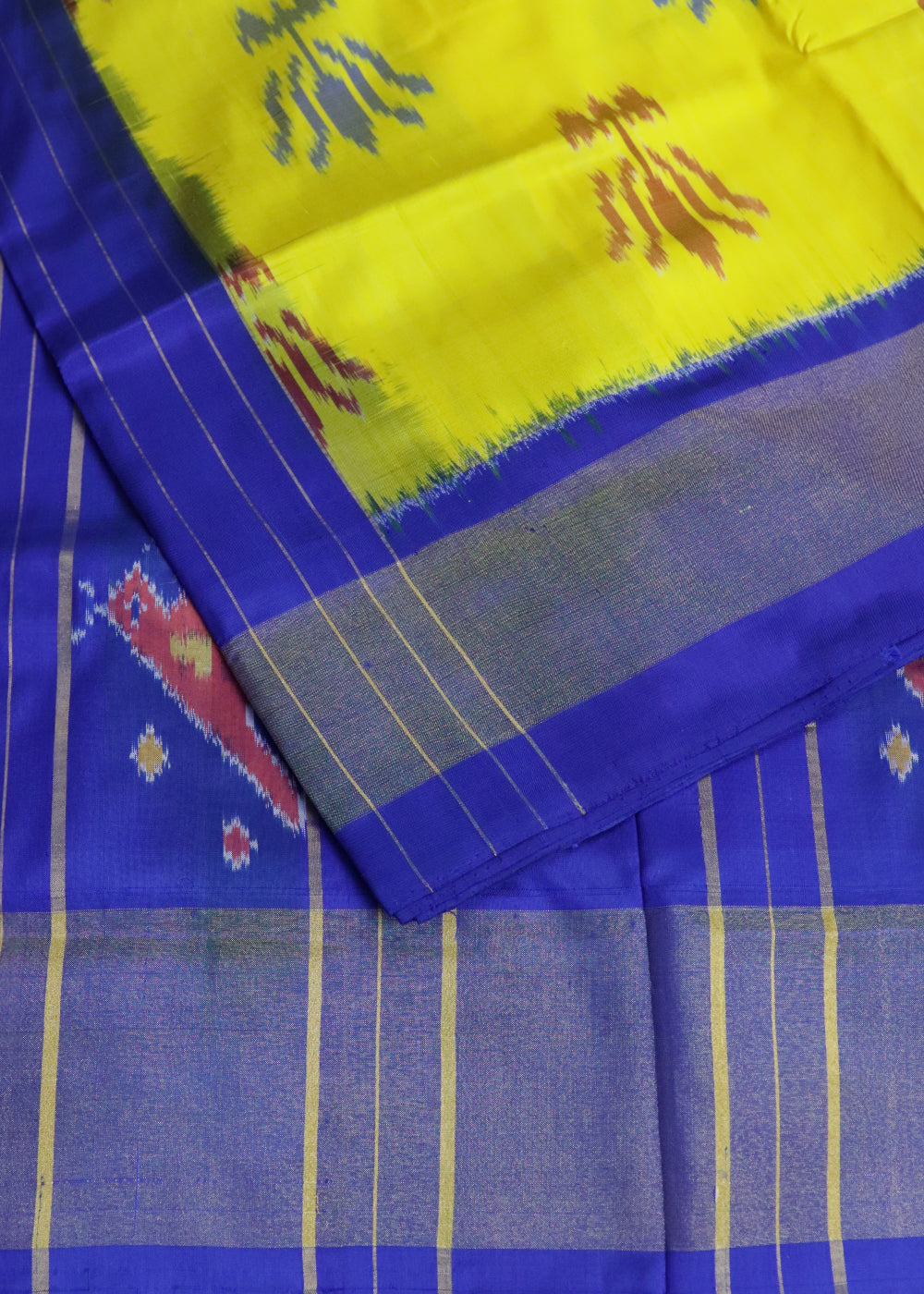 Yellow color handloom rajkot silk saree