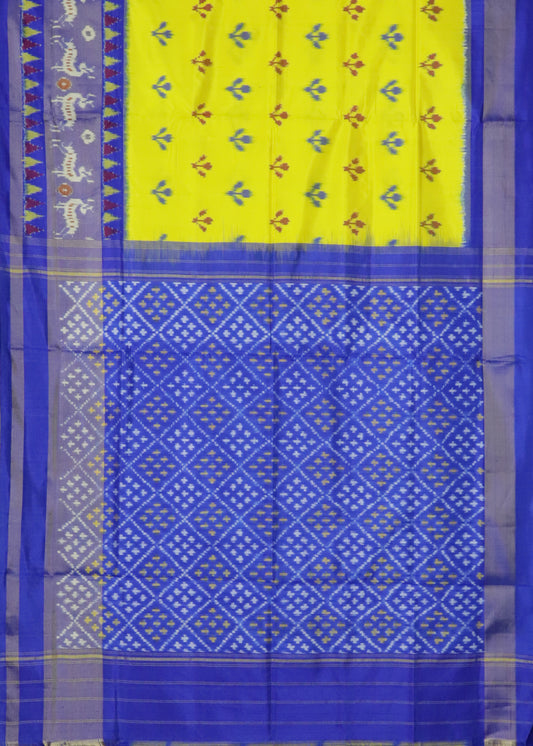 Yellow color handloom rajkot silk saree