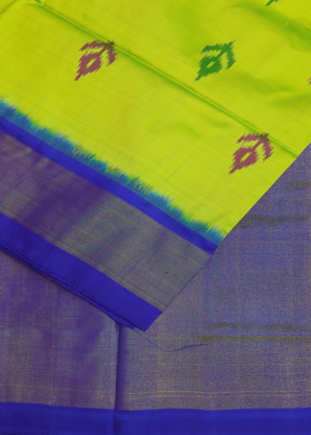 Kelly green color handloom rajkot silk saree