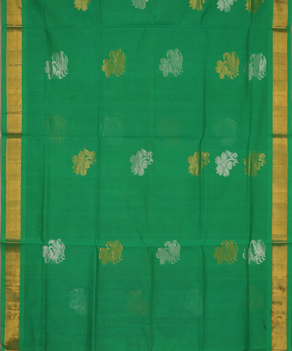 Forest green handloom Rajahmundry fancy cotton saree