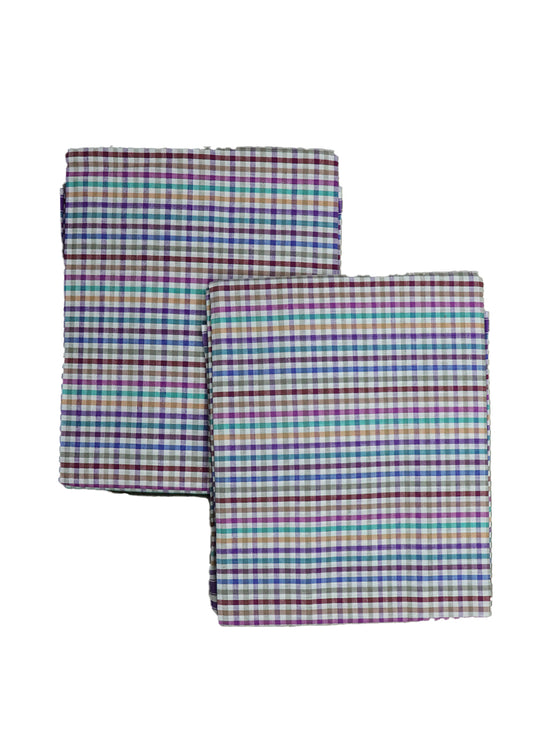 Handwoven colour check lungies (Pack of 2)