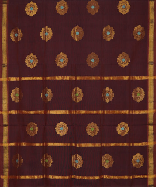 Barn red handloom Rajahmundry fancy cotton saree