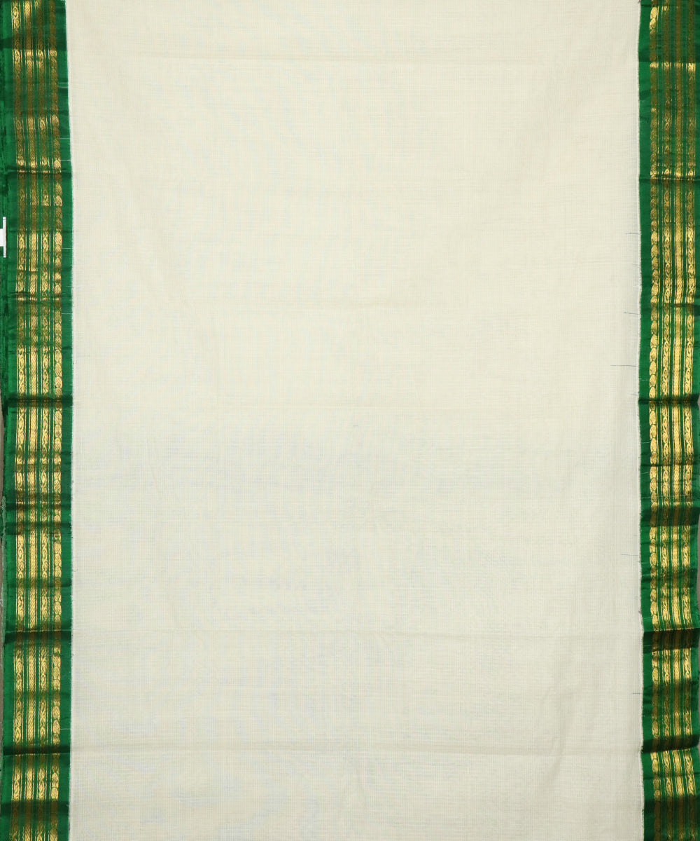 Cream color Gadwal Cotton saree