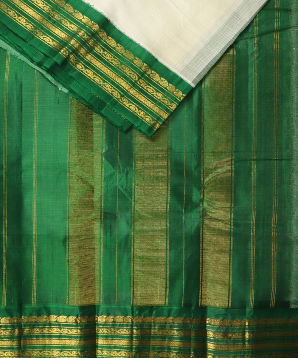 Cream color Gadwal Cotton saree