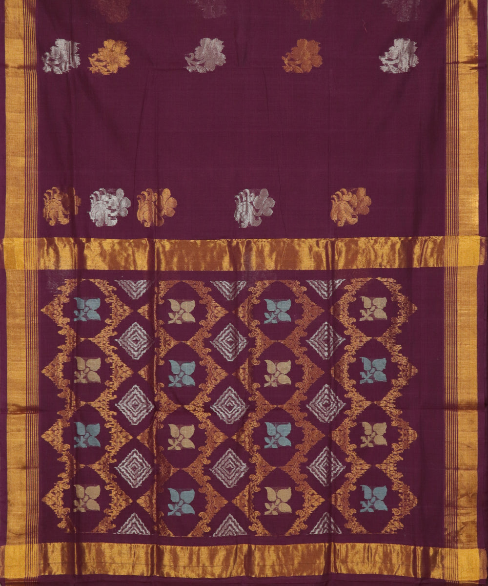 Byzantine violet handloom Rajahmundry fancy cotton saree