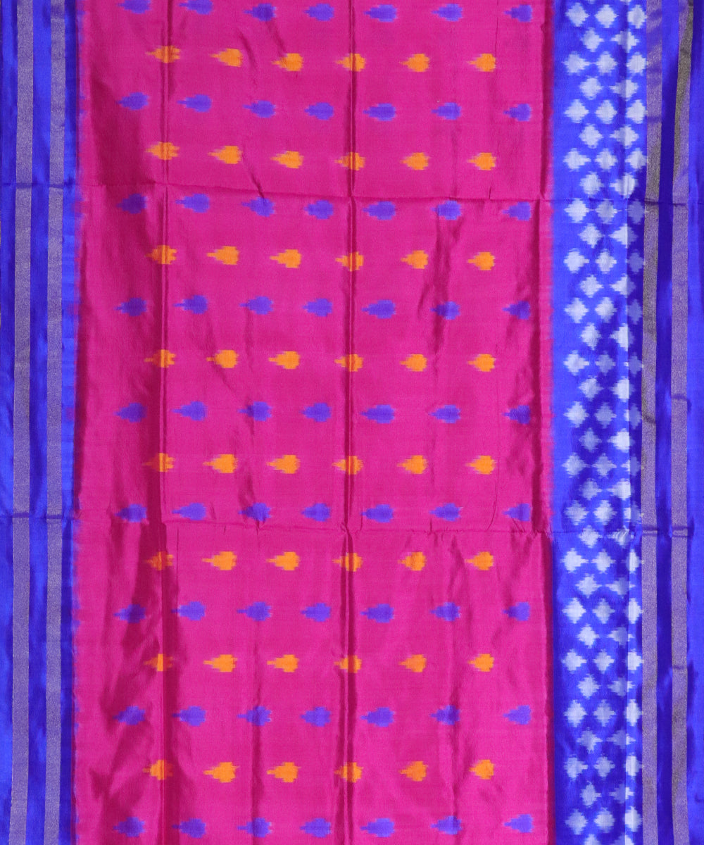 Ruby pink color Pochampally Silk Sarees