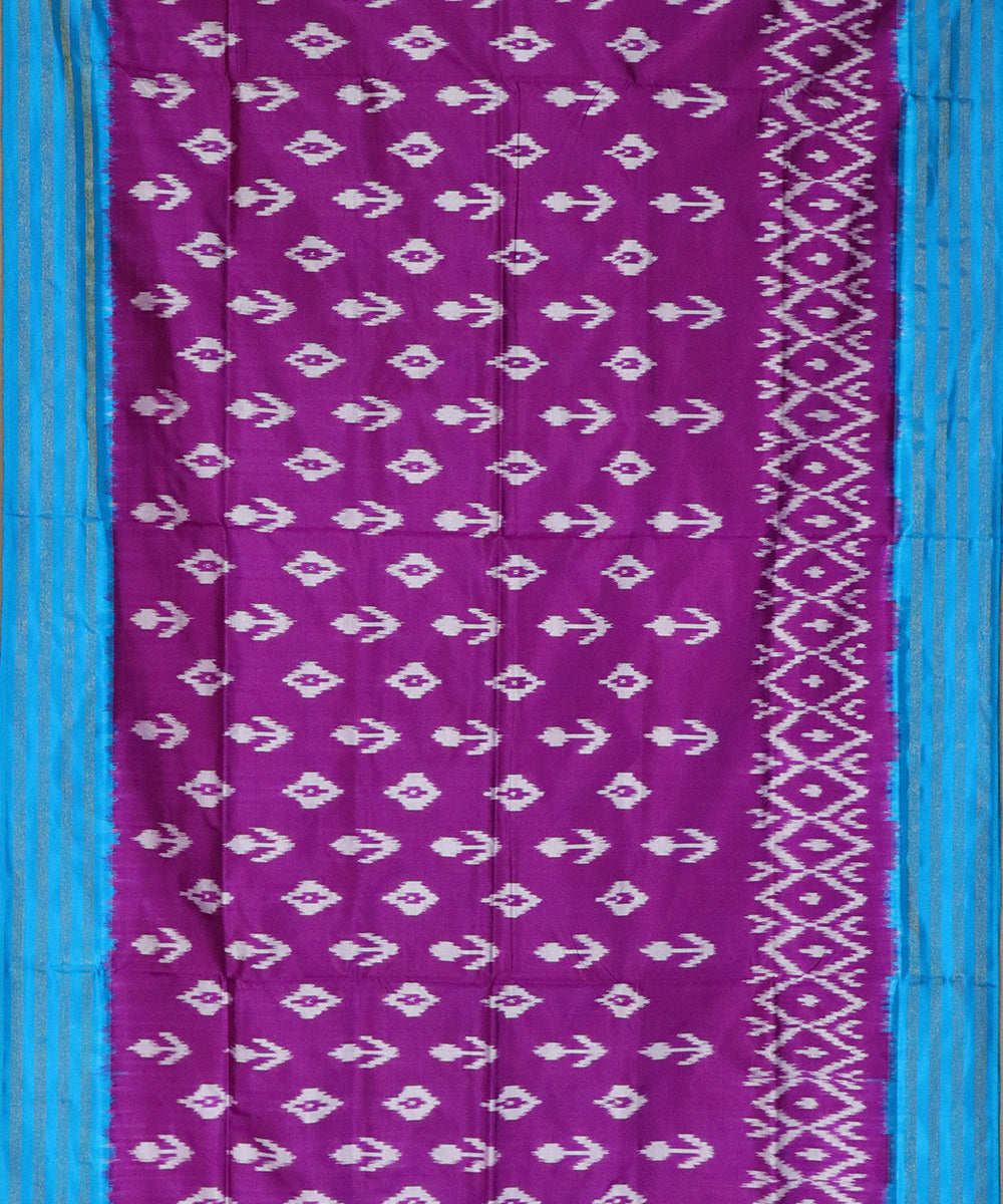 Electric violet color Pochampally Silk Sarees