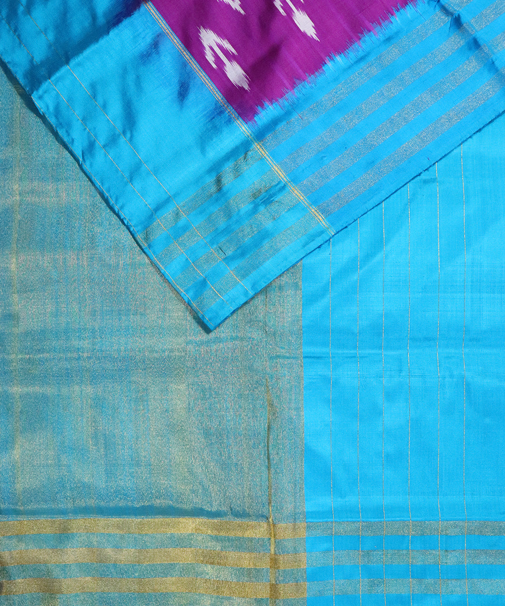 Electric violet color Pochampally Silk Sarees