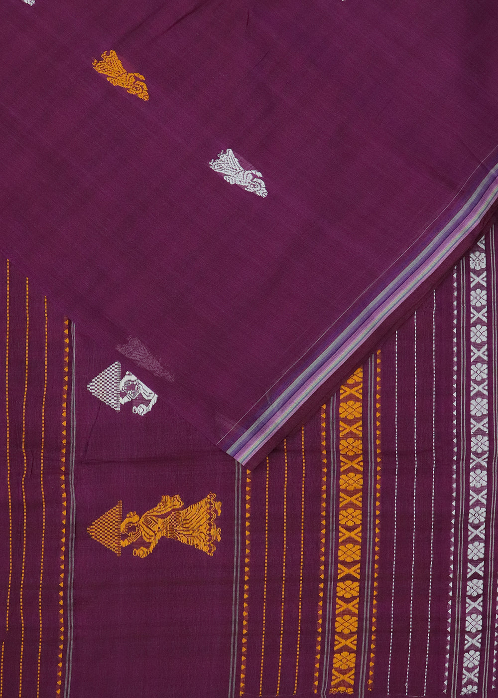 Plum violet color gollabhama cotton saree